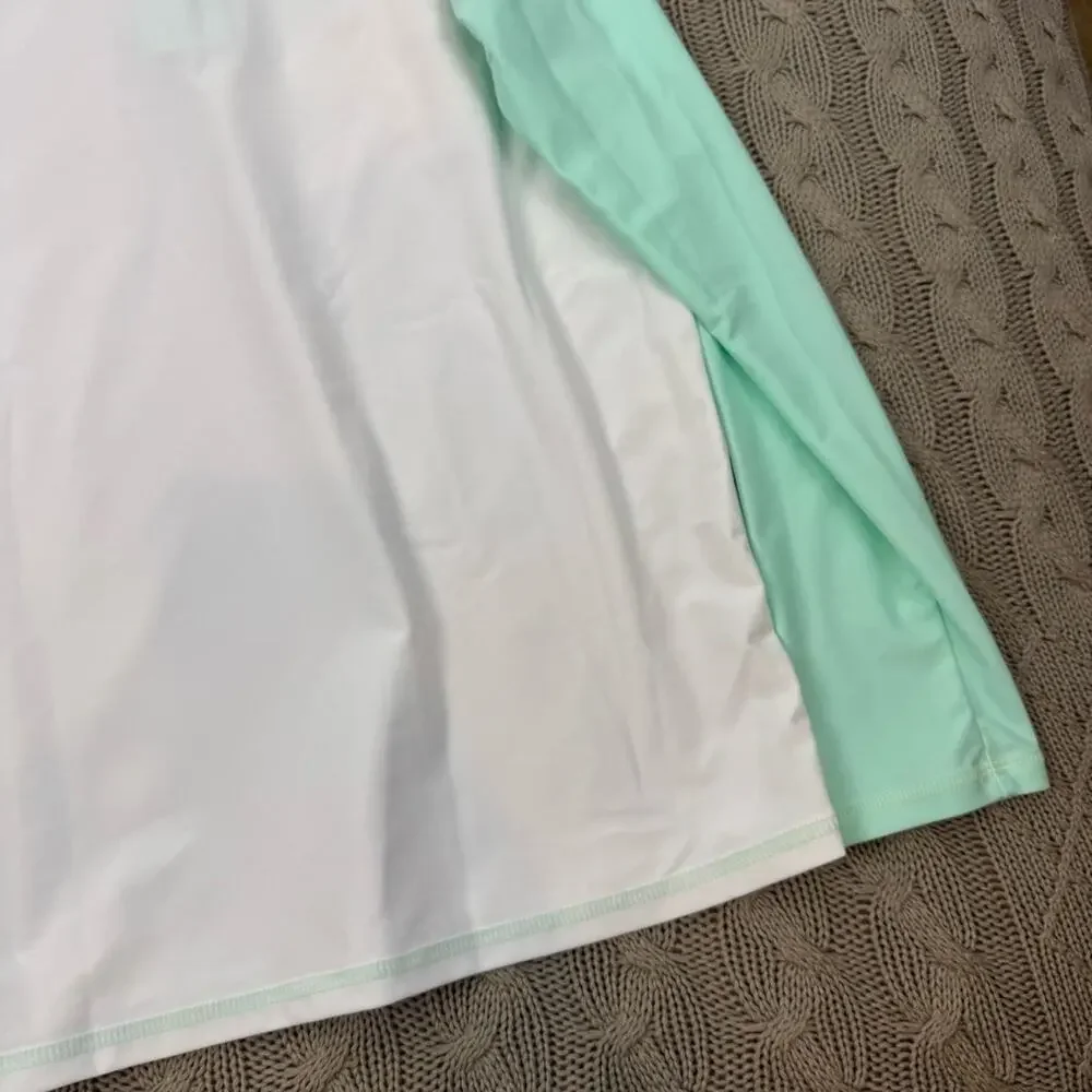 Shade Critters Kids Swim Rashguard - White and Mint ~ 10